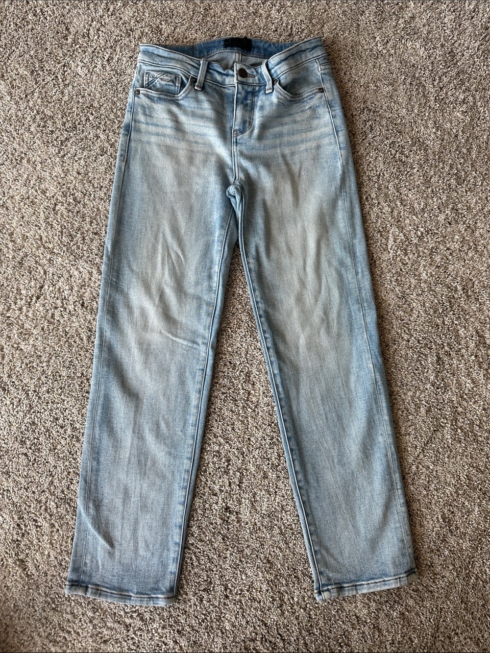Buckle Light Wash Straight Leg Jeans